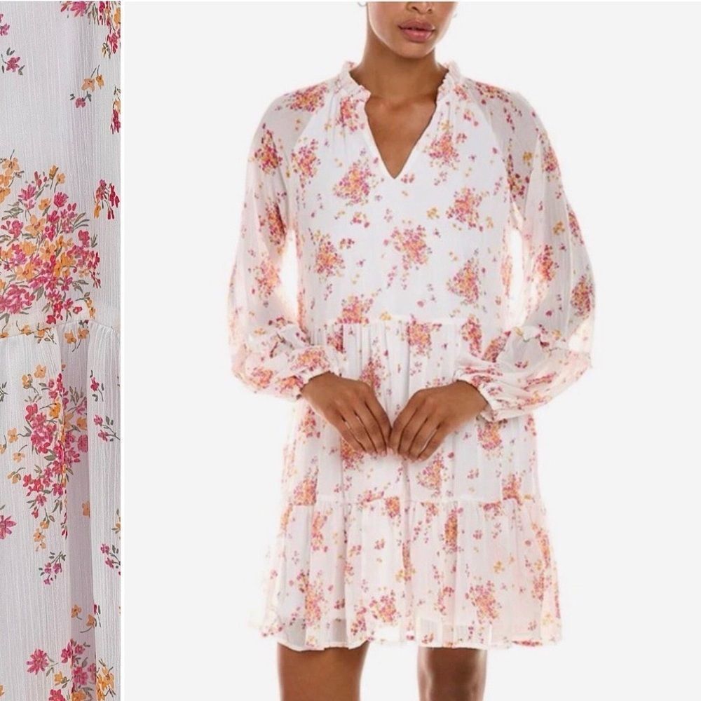 Vince Camuto Floral Print White Dress